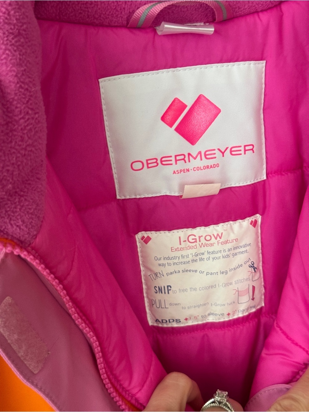 Obermeyer Harper Jacket skiing snow zip up fleece lined insulated pockets i-grow - Picture 10 of 13